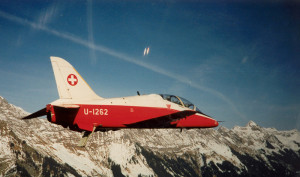 ehemaliger Hawk Jet-Trainer der Schweizer Luftwaffe