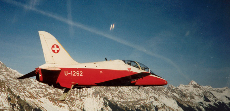 ehemaliger Hawk Jet-Trainer der Schweizer Luftwaffe