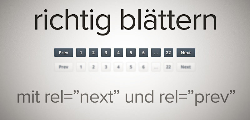 Mit rel=canonical und dergleichen richtig blättern